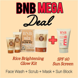 BNB 4 in 1 Skincare Bundle-Facewash Scrub Mask Sunblock