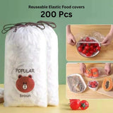 200 Pc Stylish Reuseable Food Lid For Kitchen